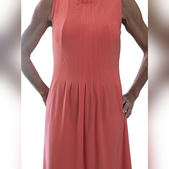 NWOT Catherine Malandrino Sleeveless Pleated Classic Mini Orange Dress Size S - Picture 13 of 14